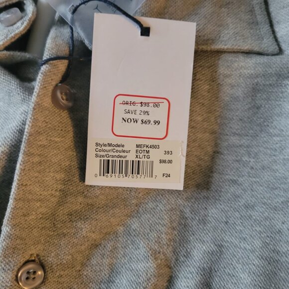 Modern English Long Sleeve Men's Knitted Shirt. 100% Cotton. NEW. Size US 17.5. - Picture 3 of 7